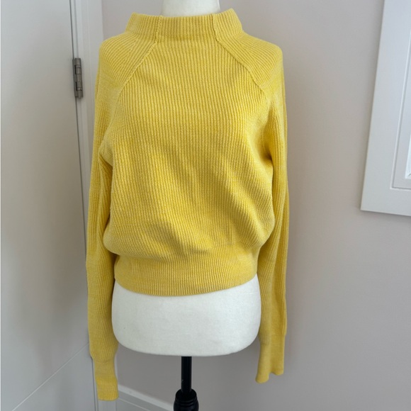 Free People Sweaters - Free People Yellow Ribbed Mock Neck Sweater